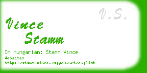 vince stamm business card